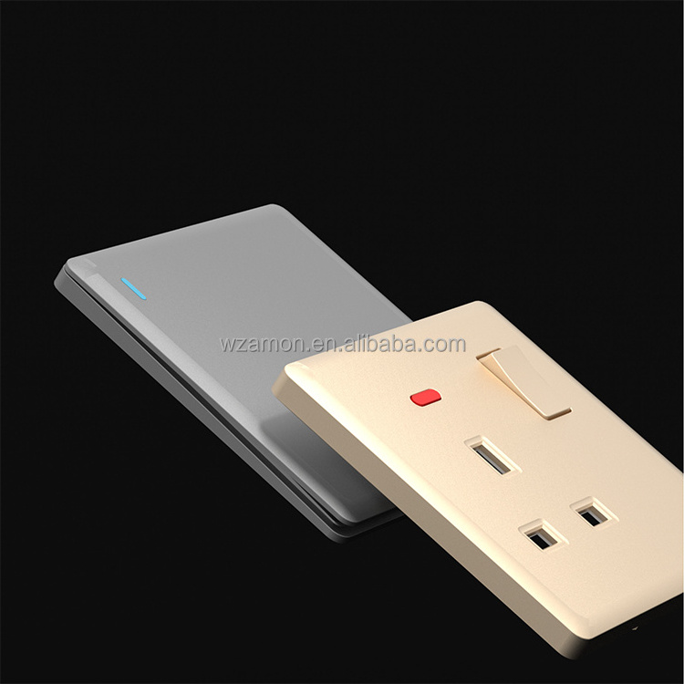 Ultrathin Super Slim Uk Bs Electric Light Switch House Power Light Electric Electrical Wall Switches And Socket Plates