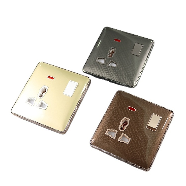 uk standard bs luxury pmma Wall Outlet Safety Plug Socket Cover light electric  wall switches and sockets