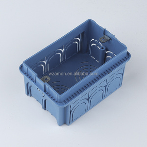 Blue 4X2 3 Modules Pvc Plastic Electrical Wall Switch Outlet Receptacle Mount Junction Switch Back Socket Box