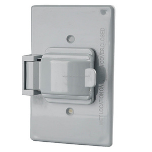 Us Gray Outdoor Surface Single Simple Receptacle Wall Switch 1-Outlet Receptacle Socket Protection Waterproof Socket Cover