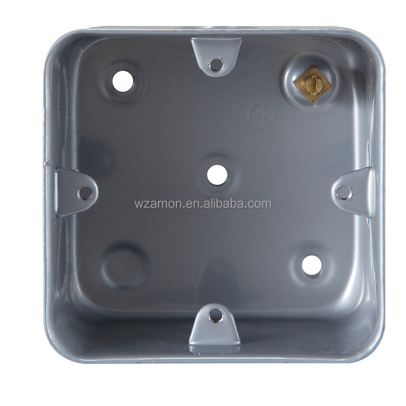 UK BS British 10X10 Gery Paint Wall Mains Light Wall Electric Metal Clad 13a Switches Socket Plate Back Box