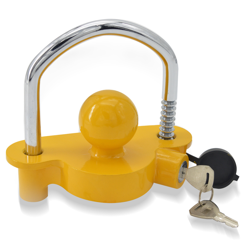 Yellow Universal Coupler Trailer Hitch lock  Security Lock