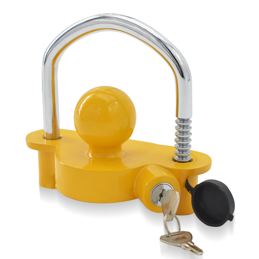 Yellow Universal Coupler Trailer Hitch lock  Security Lock