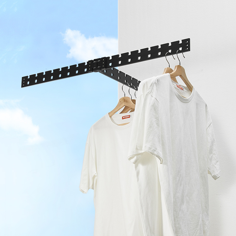 Aluminium Alloy Indoor Outdoor Expandable Folding Clothes Hanger Wall Mount Laundry Drying Racks