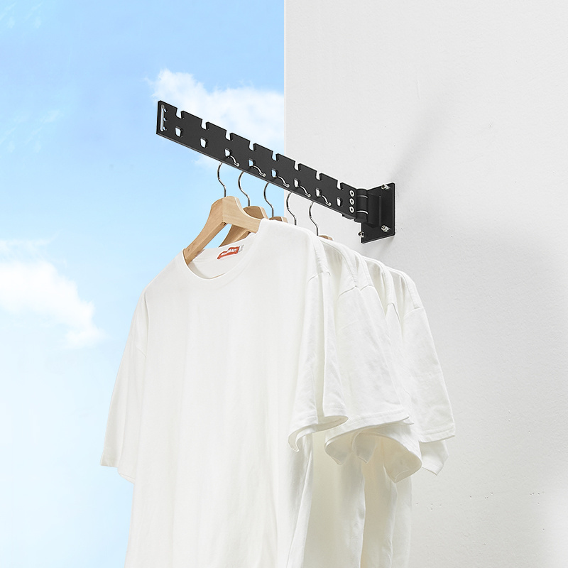 Aluminium Alloy Indoor Outdoor Expandable Folding Clothes Hanger Wall Mount Laundry Drying Racks