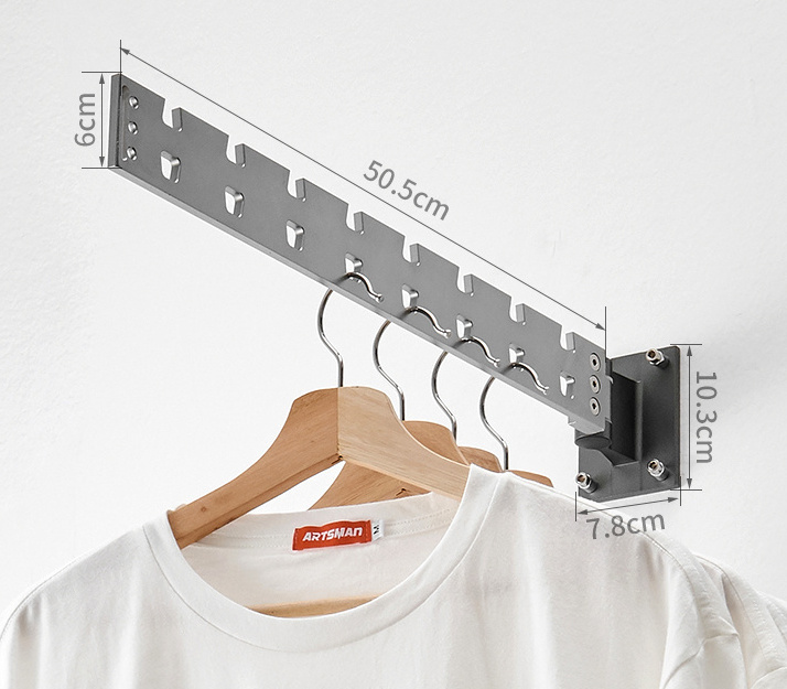 Folding clothes drying rack Wall hanging retractable room drying rack, used for balcony, living room