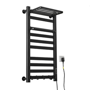 Modern Bathroom Essential Carbon Fiber Constant Temperature Drying Towel Rack Wall Mount Electric Towel Heated Rack