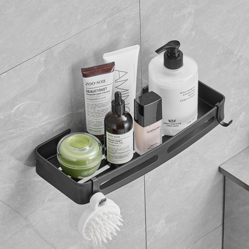 Factory Wholesale Bathroom Double Shelves Wall Mounted Corner Shelf Adhesive Kitchen Shelf