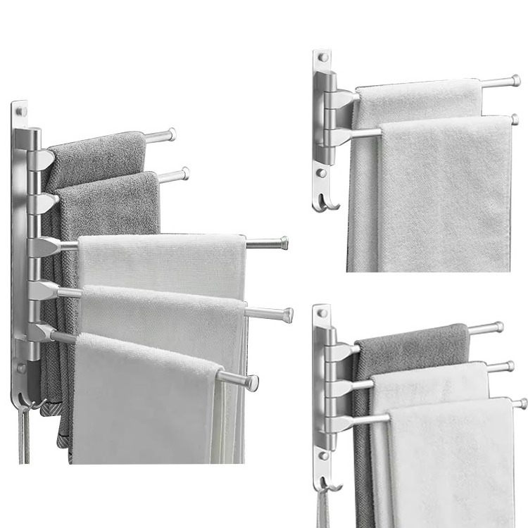 Towel bar No punch punch double wall hanging towel rack bathroom rack