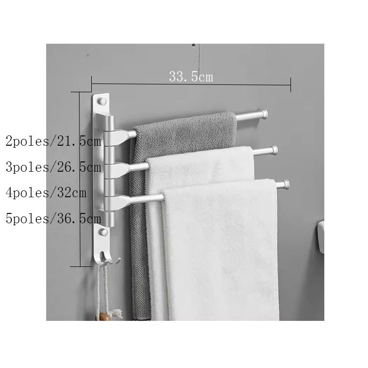 Towel bar No punch punch double wall hanging towel rack bathroom rack