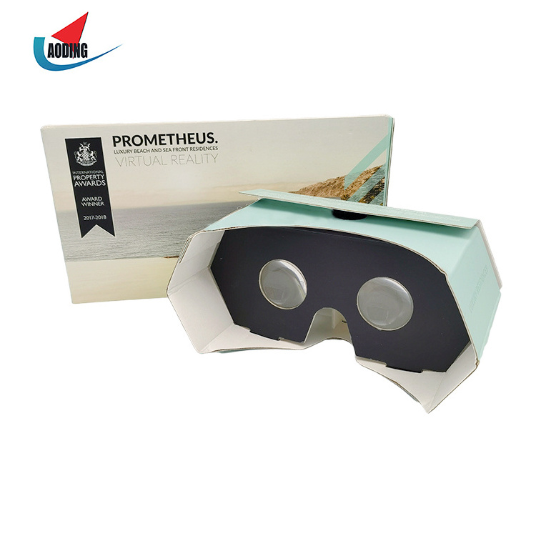 Flat Packaging Custom Printed Folding VR Google Cardboard VR Cardboard Foldable vr glasses for Smartphone