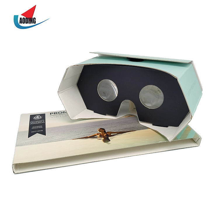 Flat Packaging Custom Printed Folding VR Google Cardboard VR Cardboard Foldable vr glasses for Smartphone