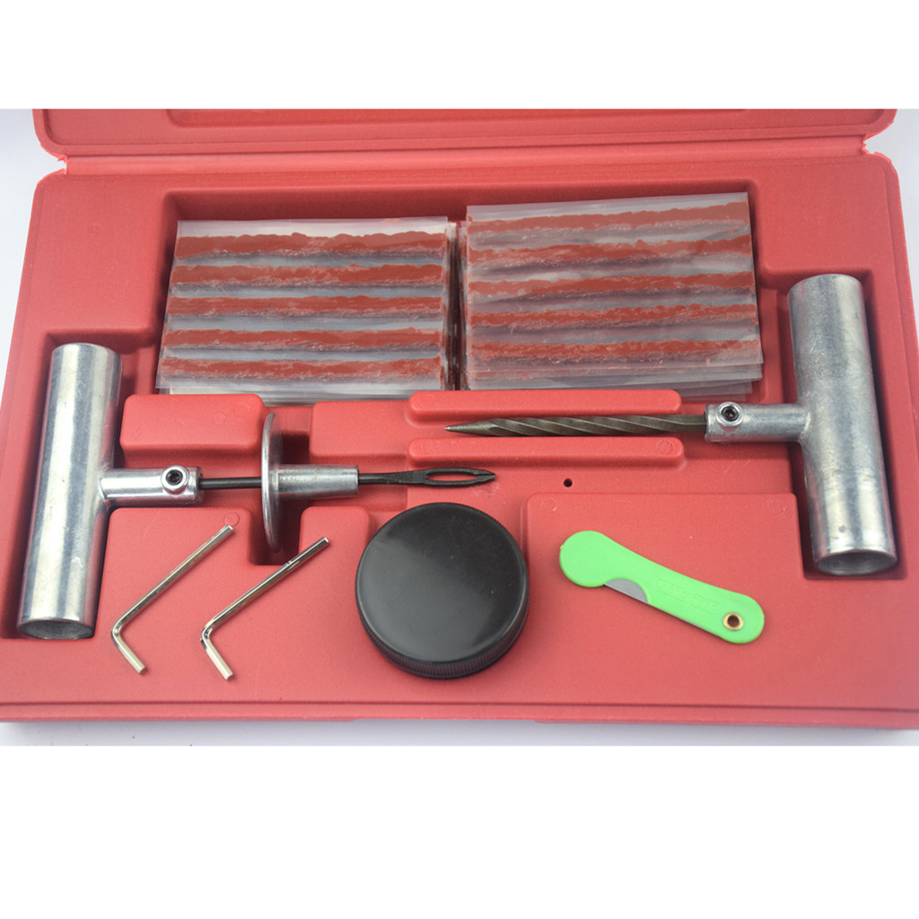 WZAUTO 57pcs portable emergency outdoor car truck auto tubeless tire puncture repair tools kit