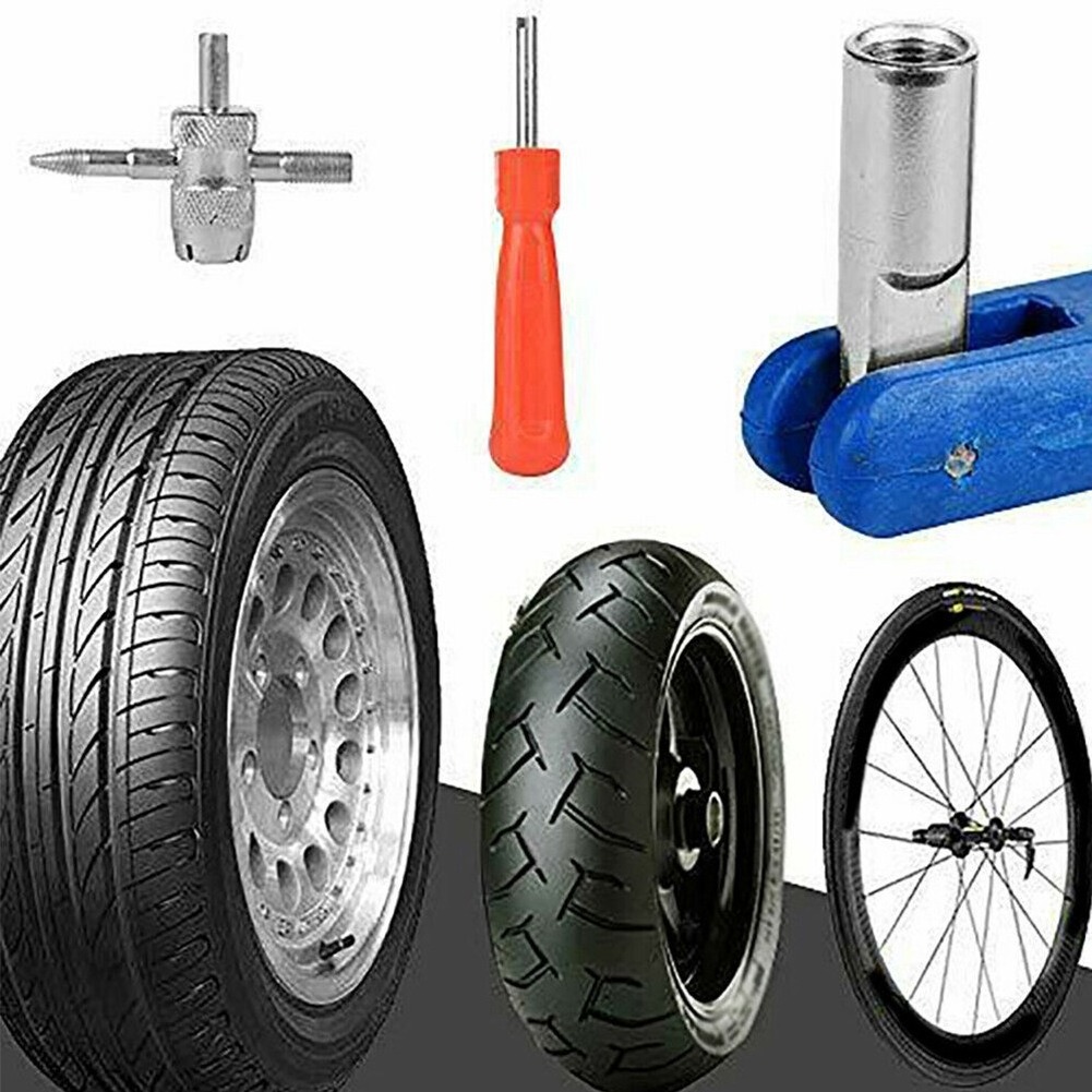 43pcs Heavy Duty Tyre Inflator Gauge Automatic Digital Air Tire Screw Remover Install Valve Core Removal Tool