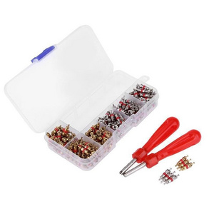 242Pcs Car A/C Air Conditioning R134a Valve Core Assortment Remover Tool Kit Set Handy Valve Core Removal Tubeless Core Kit