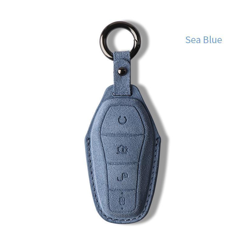 WZAUTO Manufacturers Wholesale Automobile Accessories Personality Custom Design Colorful Suede Car Key Fob Cover For BYD