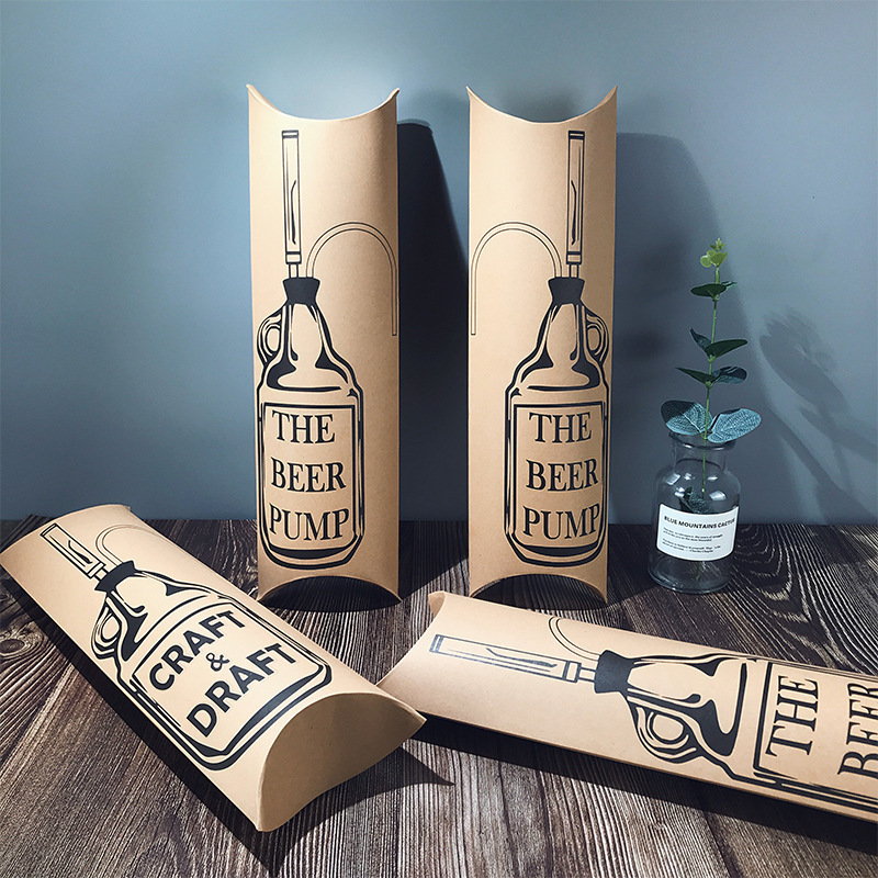 Wholesale Custom Colorful Printing Food Packaging Kraft Paper Sandwich Pillow Box