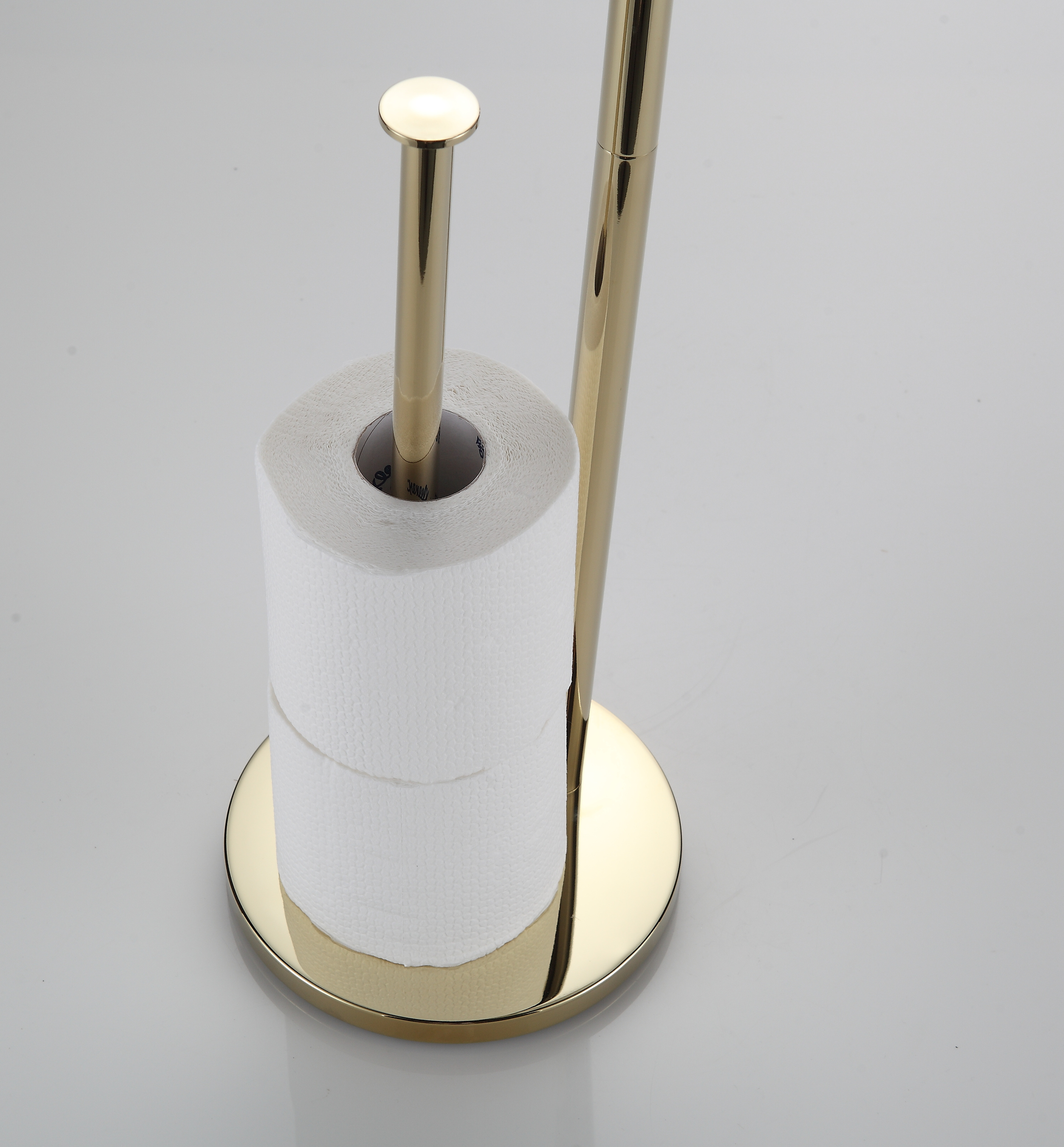 Multifunctional Bathroom 304 Stainless Steel Tissue Holder Free standing Toilet Paper Holder with round holder