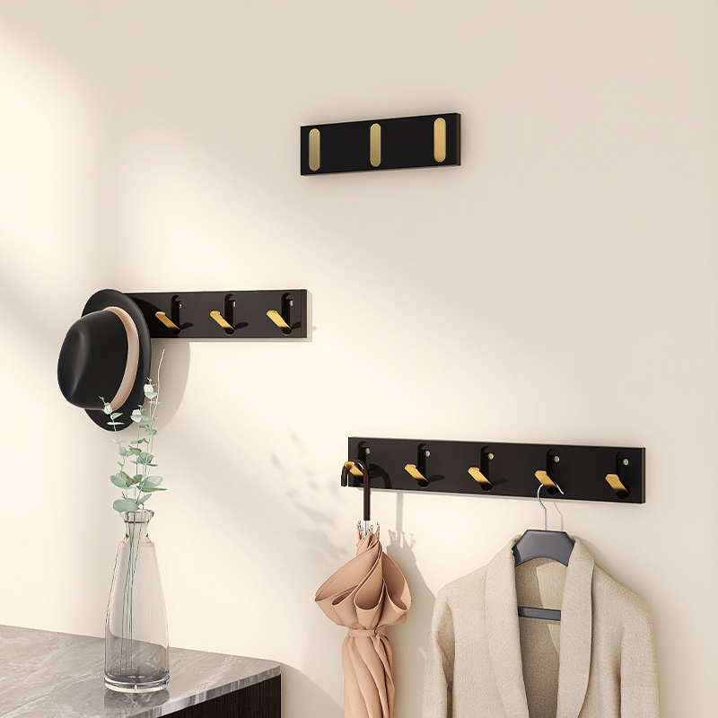 Black Gold Nordic Wall Mounted Metal Robe hook Living Room Bathroom Wardrobe Towel Coat Clothes Hidden towel Hook