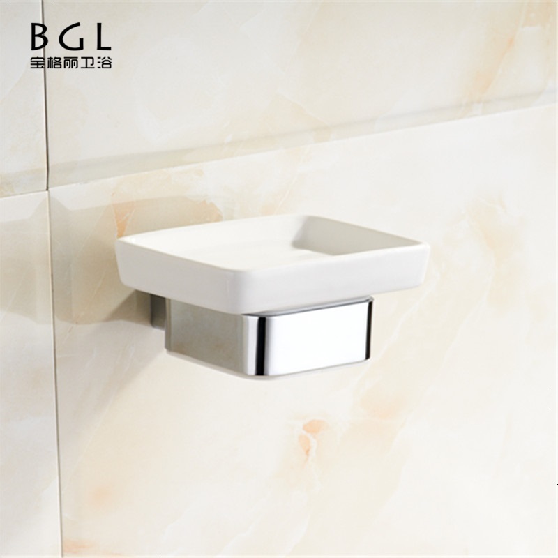 New Design Soap Dish 20839 Bathroom Accessories Zinc Alloy Chrome Soap holder Ceramic Soap Dish