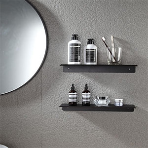 Black floating wall shelf Hotel Shower storage Wall Mount Bathroom shelf