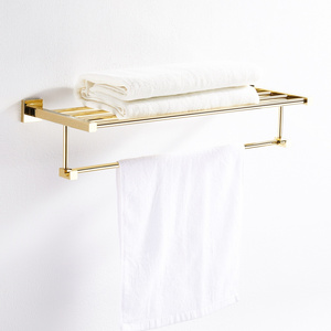 Gold Hotel design Metal bathroom towel hanging stainless steel towel rack