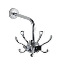 Chrome Coat Hooks Bathroom accessories metal wall mounted multi head clothes hook rotatable Zinc Alloy bathrobe towel hook