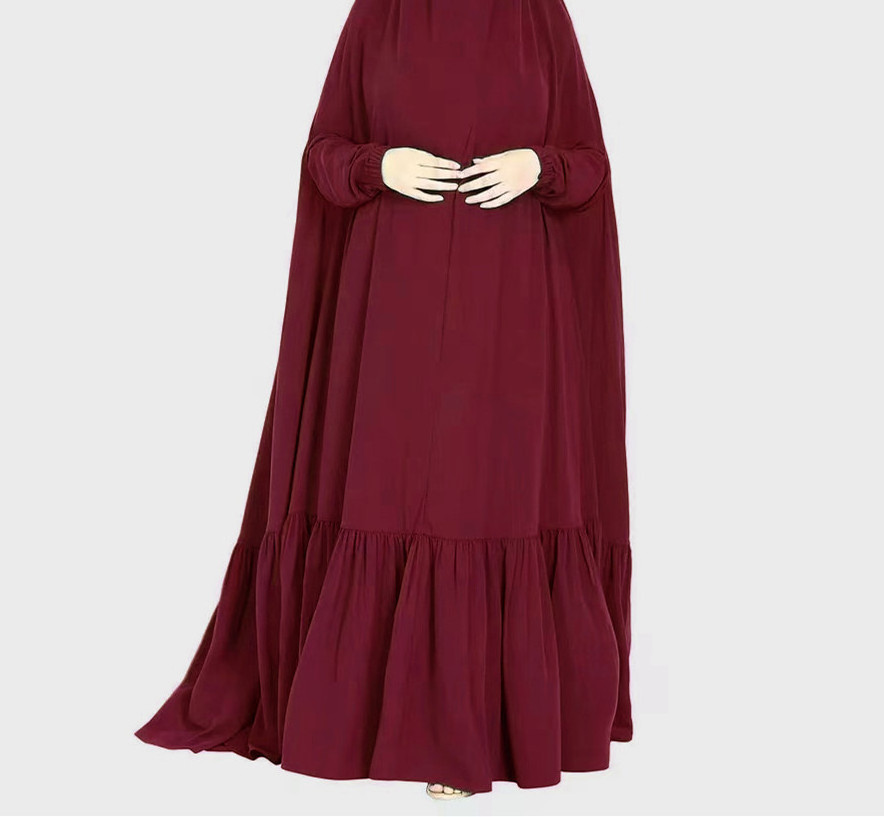 Hot Muslim Prayer Clothes Women Fashion Hooded Abaya Full Cover Jilbabs Caftan Dress Islam Dubai Modest Robe Large khimar Niqab