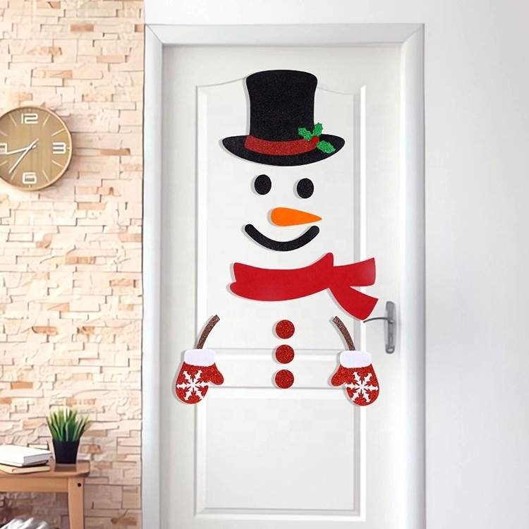 New Christmas Decorations Window Decoration Felt Cartoon Door Sticker