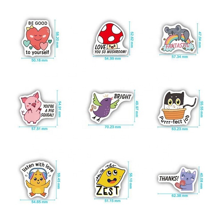 100 Cute Kids Teacher Reward Fun Animal Skateboard Computer Motivation Stickers