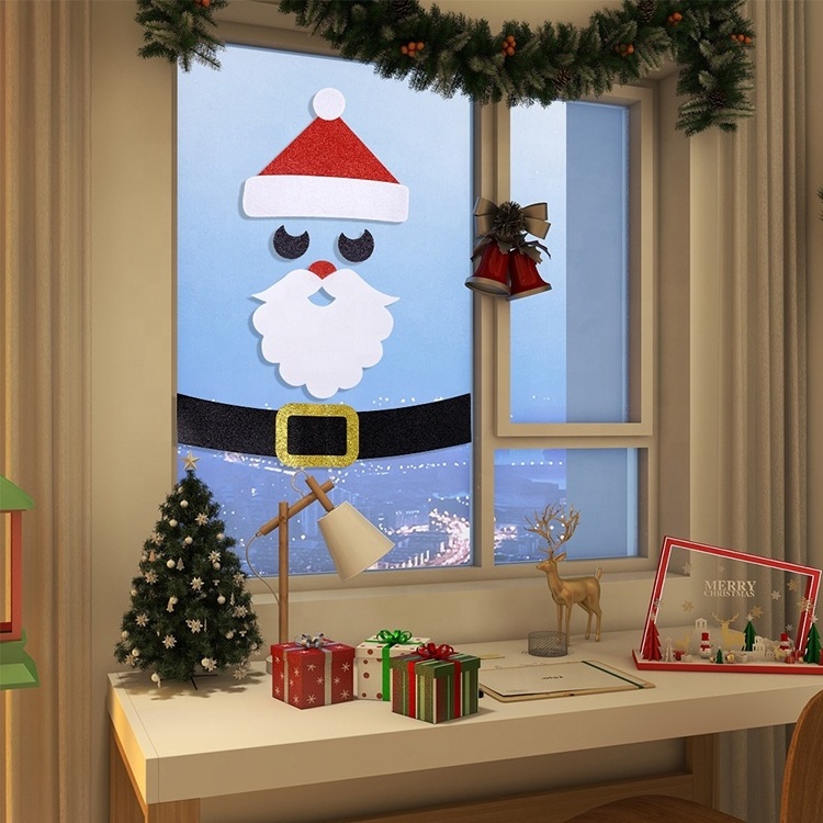 New Christmas Decorations Window Decoration Felt Cartoon Door Sticker