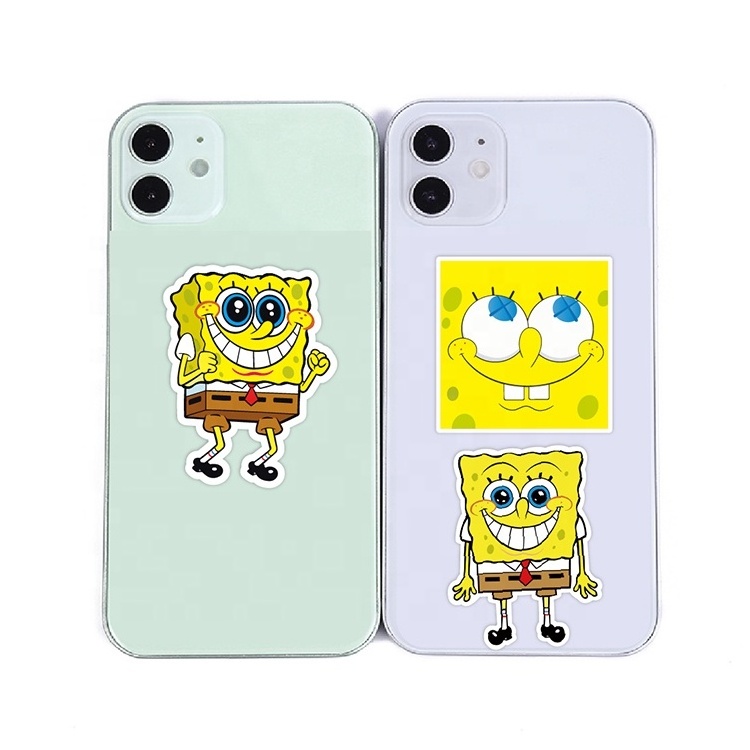 50Pcs SpongeBob Stickers Suitcase Refrigerator Mobile Phone Cartoon DIY Water Bottle Stickers Laptop IPAD stickers