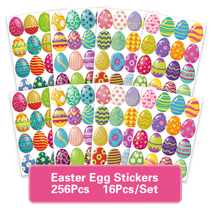 Wholesale Easter Cute Bunny Eggs Decoration Cartoon Stickers For Kids Party Home Classroom Decoration Sticker Sheet