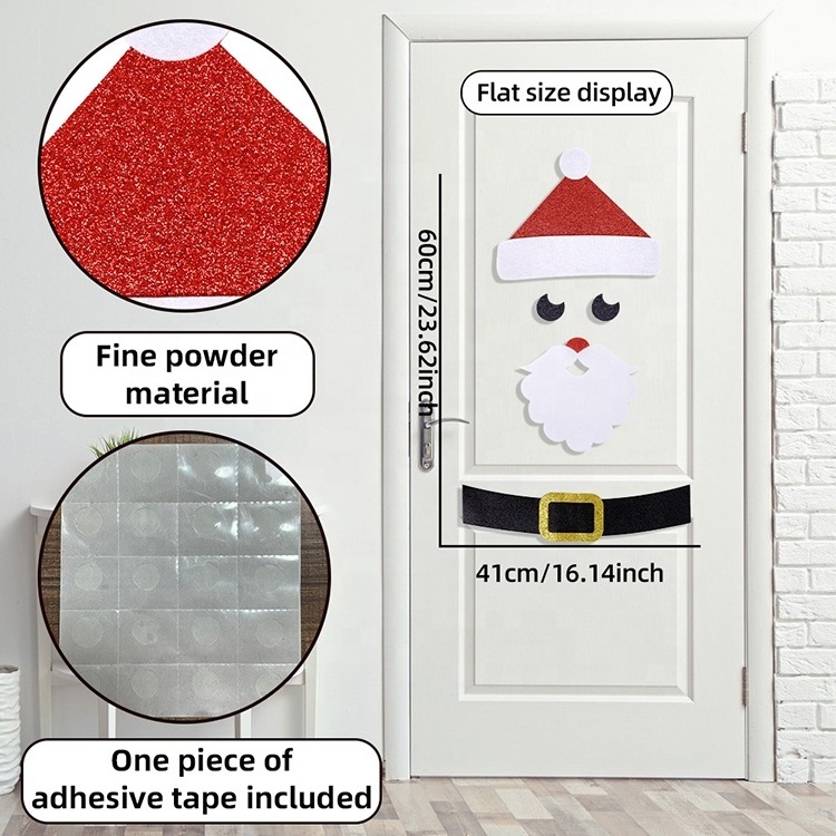 New Christmas Decorations Window Decoration Felt Cartoon Door Sticker