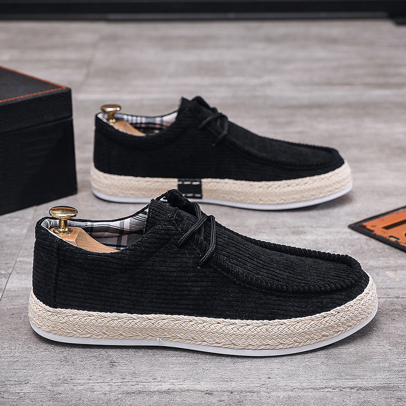 Slip-On Men's Shoes Corduroy Loafers Casual  With Board Shoes Men's Cloth Shoes Sailing