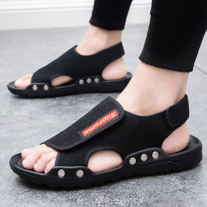 2024 men's sandals summer new comfortable trend soft soles to wear flying fabric breathable home casual sandals