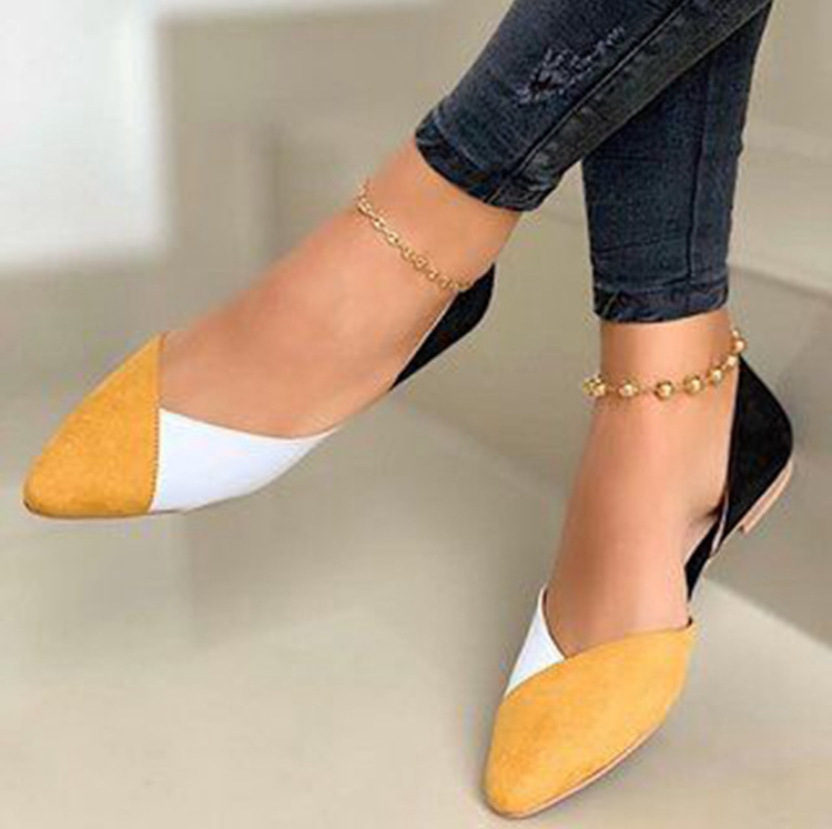 Large size women's shoes match color suede flat female casual shoes