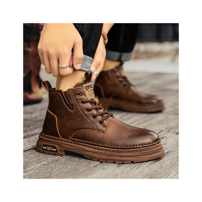 2024 new style Martin Boots for Men - Trendy High Top British-style Genuine Leather mans Boots