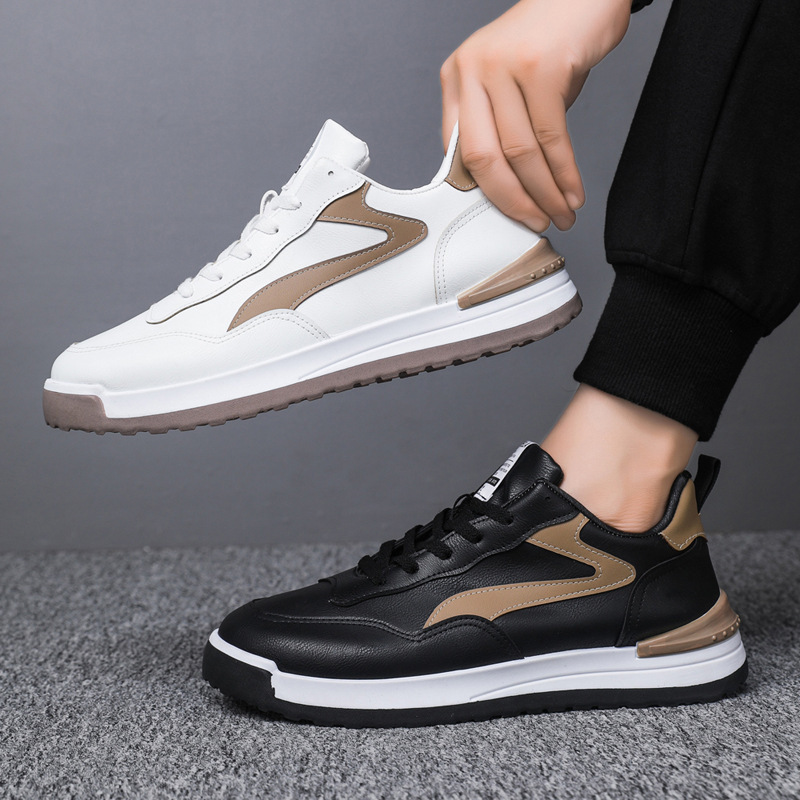 2024 Autumn and Winter New Men's Board Shoes with Leather Surface for Warm and Anti slip Fashion Trend Sneaker and Casual Shoes