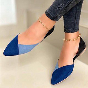 Large size women's shoes match color suede flat female casual shoes