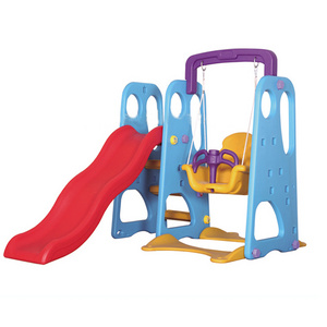 3 In 1 Combine Playground With Swing And Basketball Plastic Baby Slide For Baby