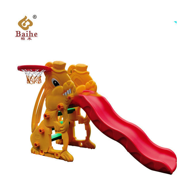 2024 Amusement Park Indoor Playground Toddler Toys Rabbit Swing Plastic Indoor Slide Plastic Swings And Slides For Children