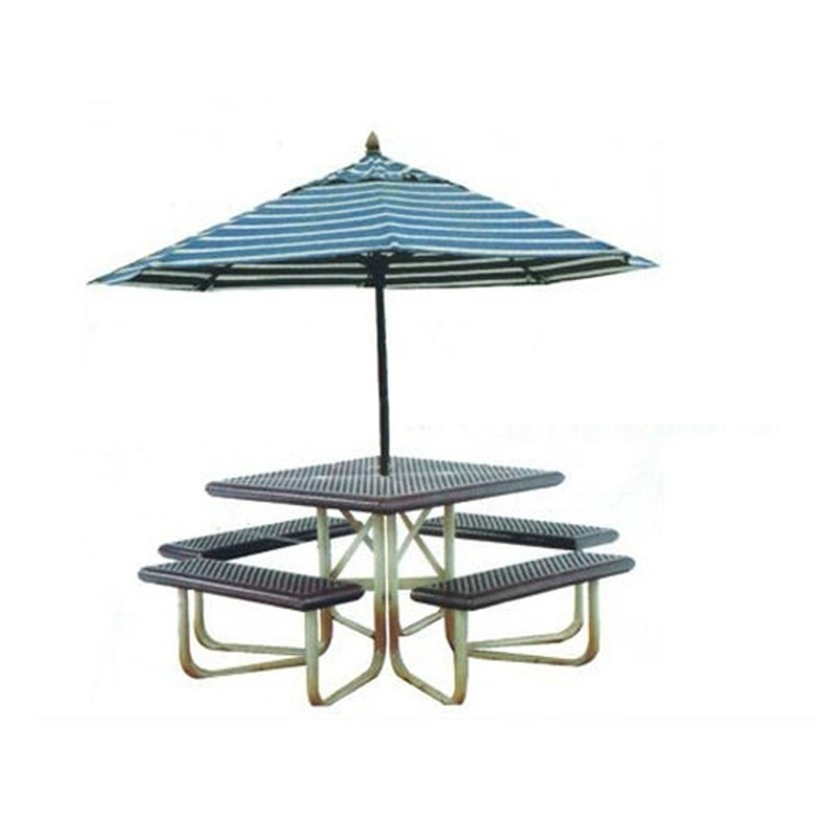 Solid Wood Garden Outdoor Leisure Metal Park Sand Bench With Umbrella