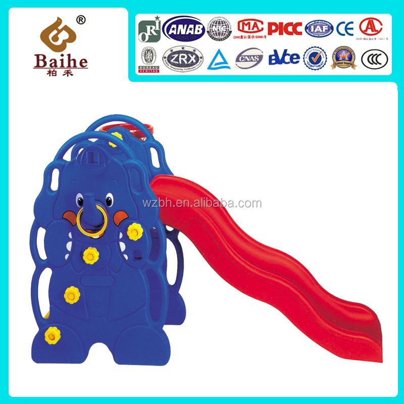 2023 Elephant Kid Indoor Hot Sale Plastic Slide With Swing For Kids