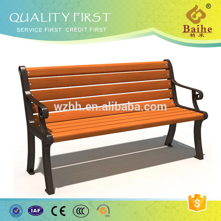 2023 Garden Waterproof Public Rest Chair Bh19601 Outdoor Wooden Park Bench