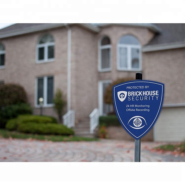 Custom Designs 30.5cm*30.5cm octagonal Security Blue Shield Home Surveillance Yard Sign