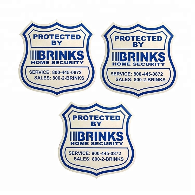 Custom Designs 30.5cm*30.5cm octagonal Security Blue Shield Home Surveillance Yard Sign