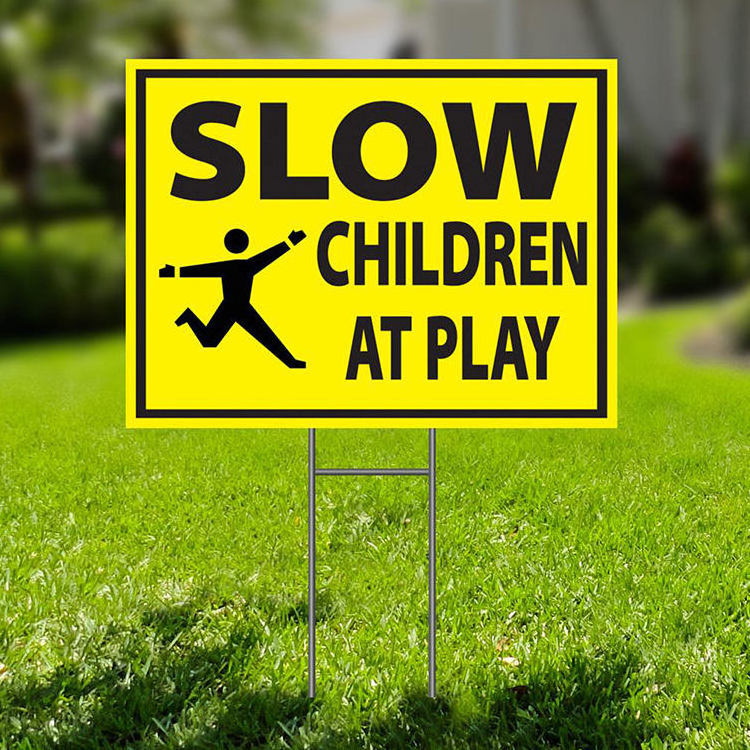 Professional OEM Children At Play Warning yard signs Caution Sign