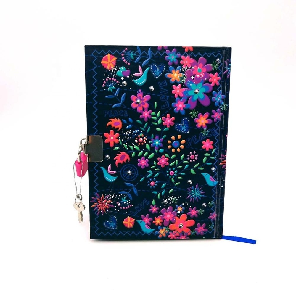 Custom logo secret hardcover diary with lock notebook for students