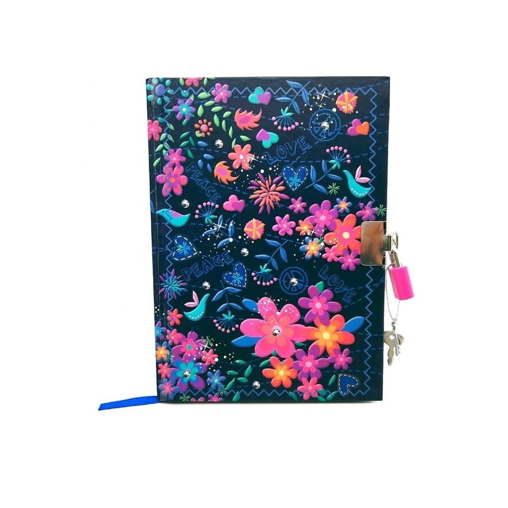 Custom logo secret hardcover diary with lock notebook for students